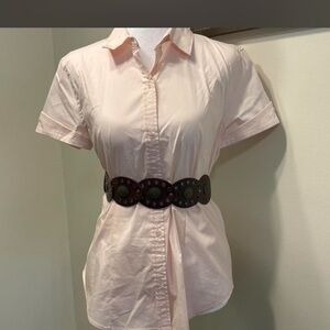 Liz Claiborne Pale Pink Short Sleeve Button-Up